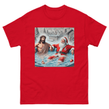 Santa and Jesus in a Hot tub tee