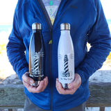 'Be The Light' Lighthouse White Stainless Steel Water Bottle