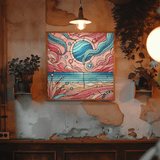 'Pink Sand Beach / Stained Glass' Canvas Wall Art