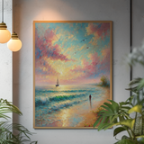 Impressionistic Style Serene Sailboat in the Sunset - Canvas Wall Art