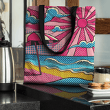 Pink Beach / Pop Art' Tote Bag – Ocean-Inspired Style