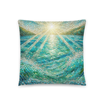 Bahamian Waters Mosaic Pillow 18x18 back view