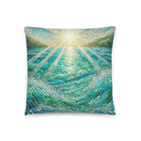 Bahamian Waters Mosaic Pillow 18x18 back view