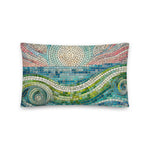 Radio Beach Mosaic Pillow 20x12 back view