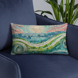 Radio Beach Mosaic Decorative Pillow 12"x20"