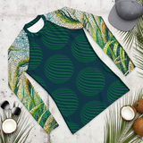 Men's Rash Guard Green Seagrass Circles