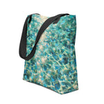 Tote bag with Bahamian waters design, front view