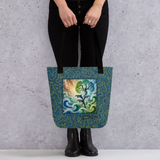 'Dolphins Tree of Life' Tote Bag - Ocean-Inspired Style