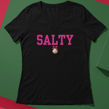 Salty Christmas Shell Pink Women’s relaxed v-neck t-shirt