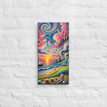 Surreal Sailboat Sunset Solitude Canvas Wall Art 10x20 front view