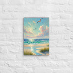 Radio Beach Sea Grass Birds Soft Canvas Wall Art 12x18 front view