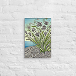 Zentangle Sea Beach Grass Canvas Wall Art 12x18 front view