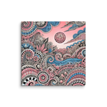 Zentangle Pink Sand Beach Canvas Wall Art 16x16 wall view