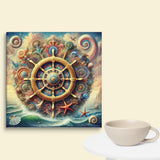 Ship Wheel Chakras Canvas Wall Art 6x6 wall view