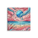 Stained Glass Pink Sand Beach Canvas Wall Art 6x6 wall view