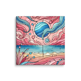 Stained Glass Pink Sand Beach Canvas Wall Art 6x6 wall view