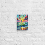 Post-Impressionistic Sailboat Bold Sunset Solitude Canvas Wall Art 8x12 front view