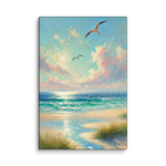 Radio Beach Sea Grass Birds Soft Canvas Wall Art 8x12 wall view