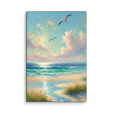 Radio Beach Sea Grass Birds Soft Canvas Wall Art 8x12 wall view