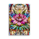 Stained Glass Water Lily Canvas Wall Art 8x12 wall view