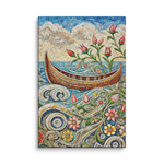 Mosaic Boat Lake Worth Flowers Canvas Wall Art 8x12 wall view