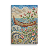 Mosaic Boat Lake Worth Flowers Canvas Wall Art 8x12 wall view