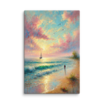 Impressionistic Sailboat Sunset Solitude Canvas Wall Art 8x12 wall view