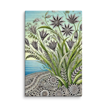 Zentangle Sea Beach Grass Canvas Wall Art 8x12 wall view