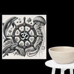 Om Ship Wheel Canvas Wall Art 8x8 wall view