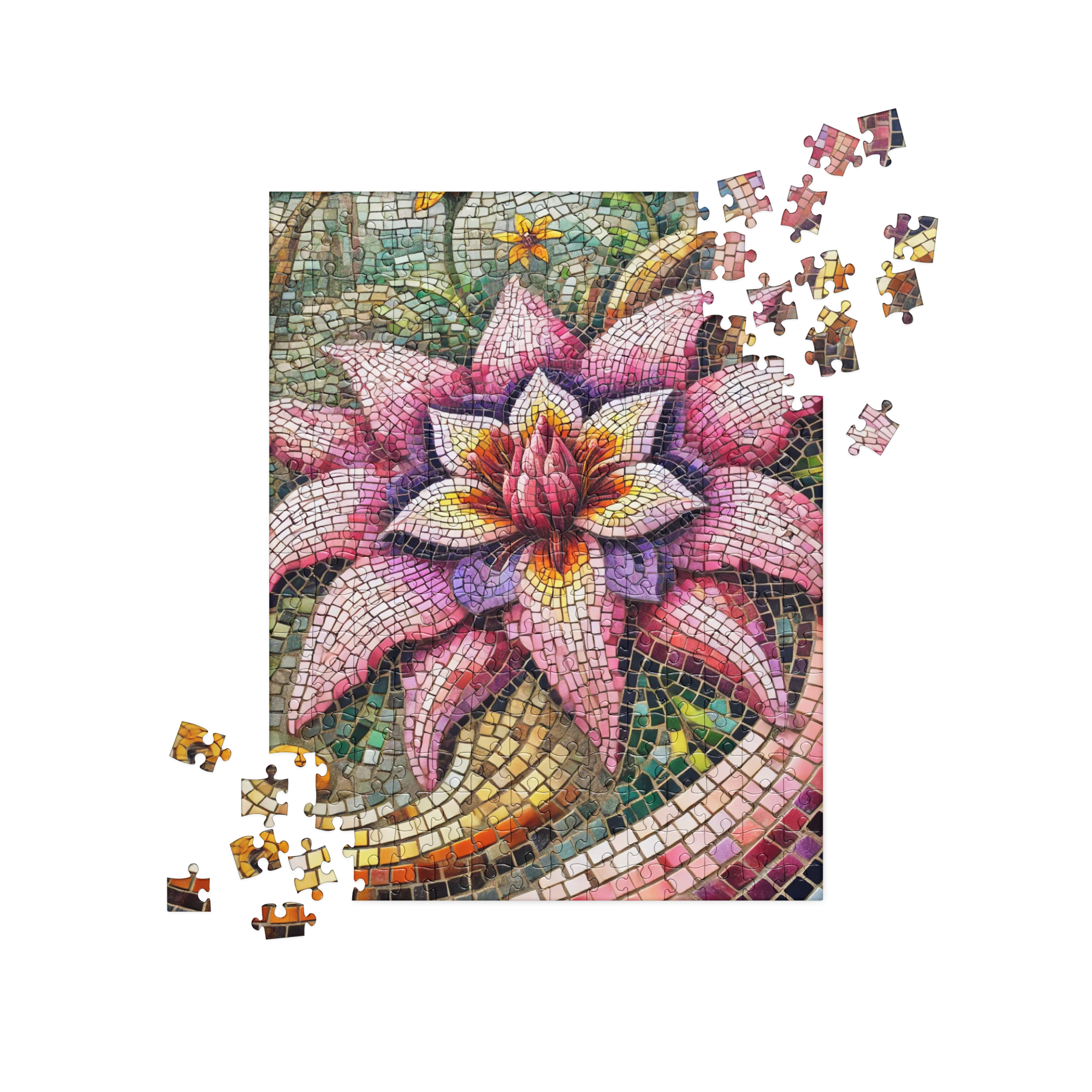 Mosaic Water Lily Floral Art Puzzle 252 pieces