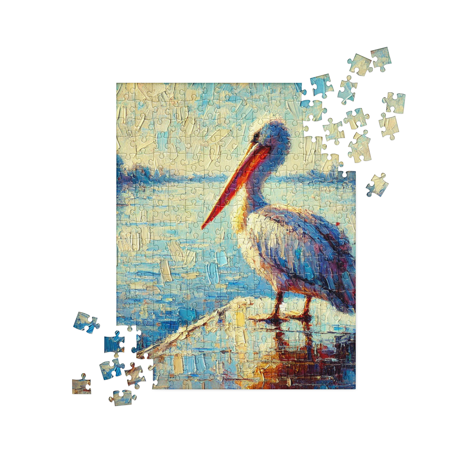 Pelican Coastal Bird on Water Puzzle 252 pieces