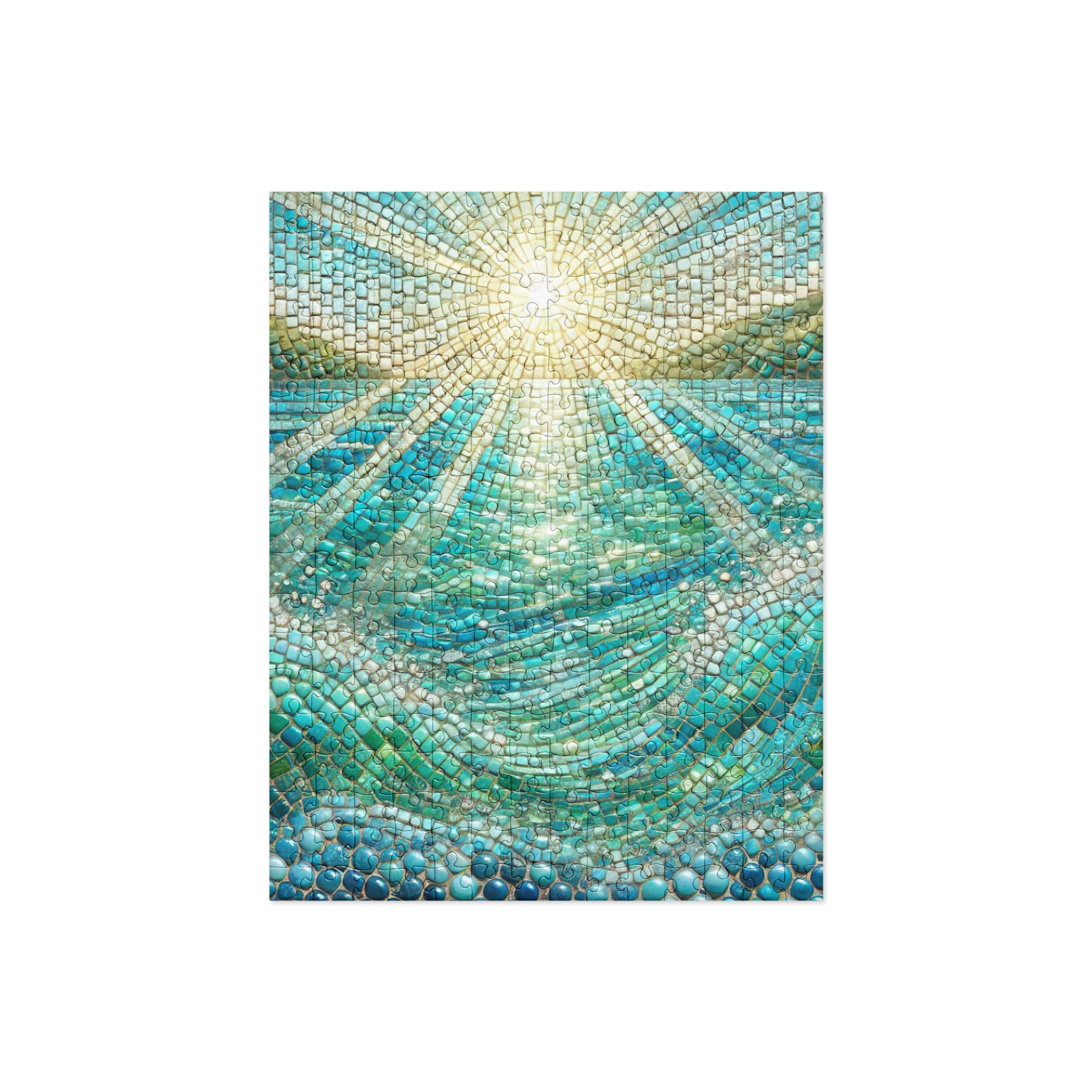 Mosaic Turquoise Bahamian Water Ocean Art Puzzle 252 pieces