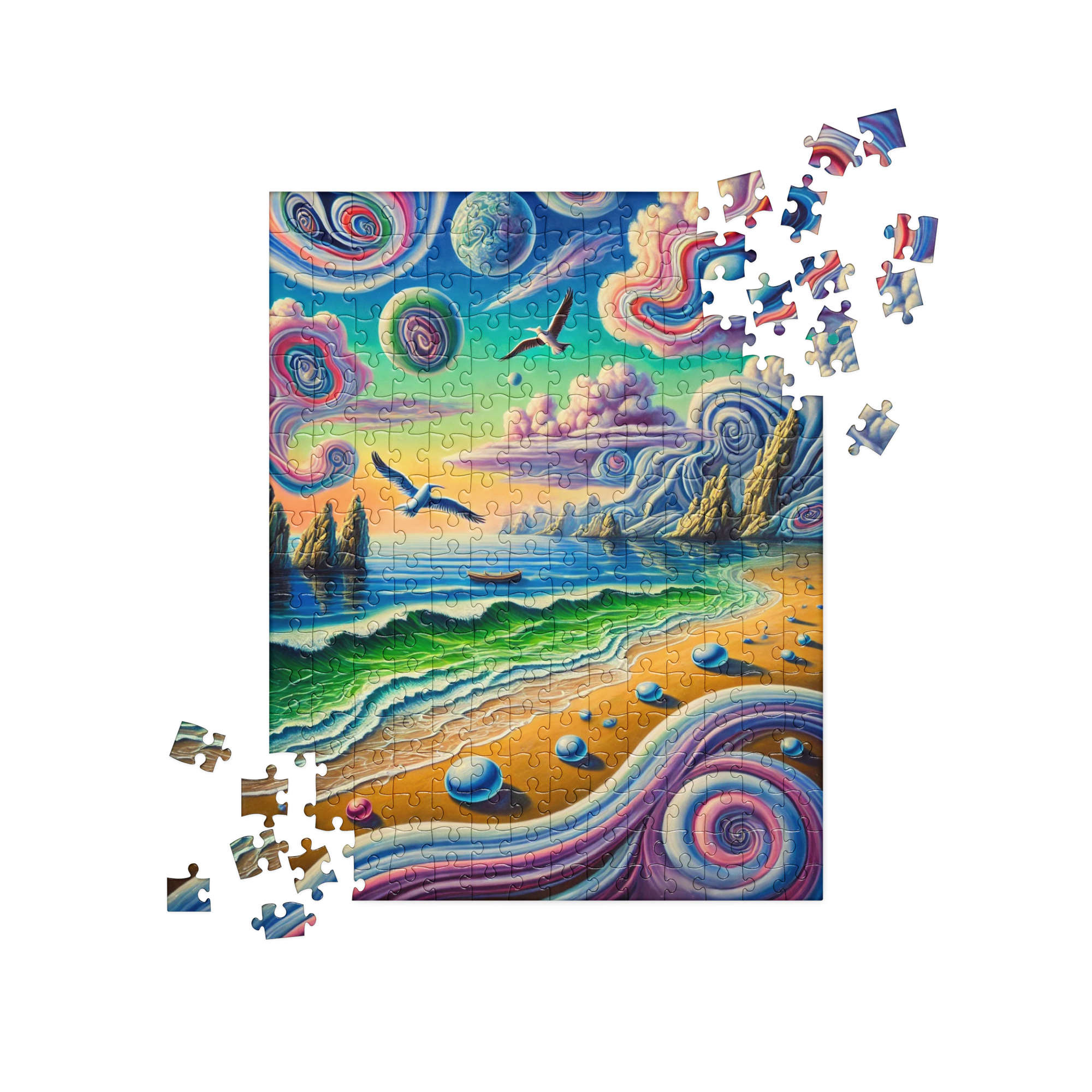 Surreal Radio Beach Coastal Art Puzzle 252 pieces