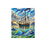 Stained Glass Sailboat Nautical Art Puzzle 252 pieces