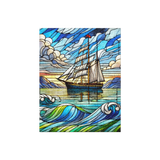 Stained Glass Sailboat Nautical Art Puzzle 252 pieces