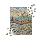 Mosaic Boat Lake Worth Floral Scene Puzzle 252 pieces