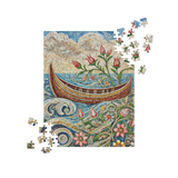 Mosaic Boat Lake Worth Floral Scene Puzzle 252 pieces