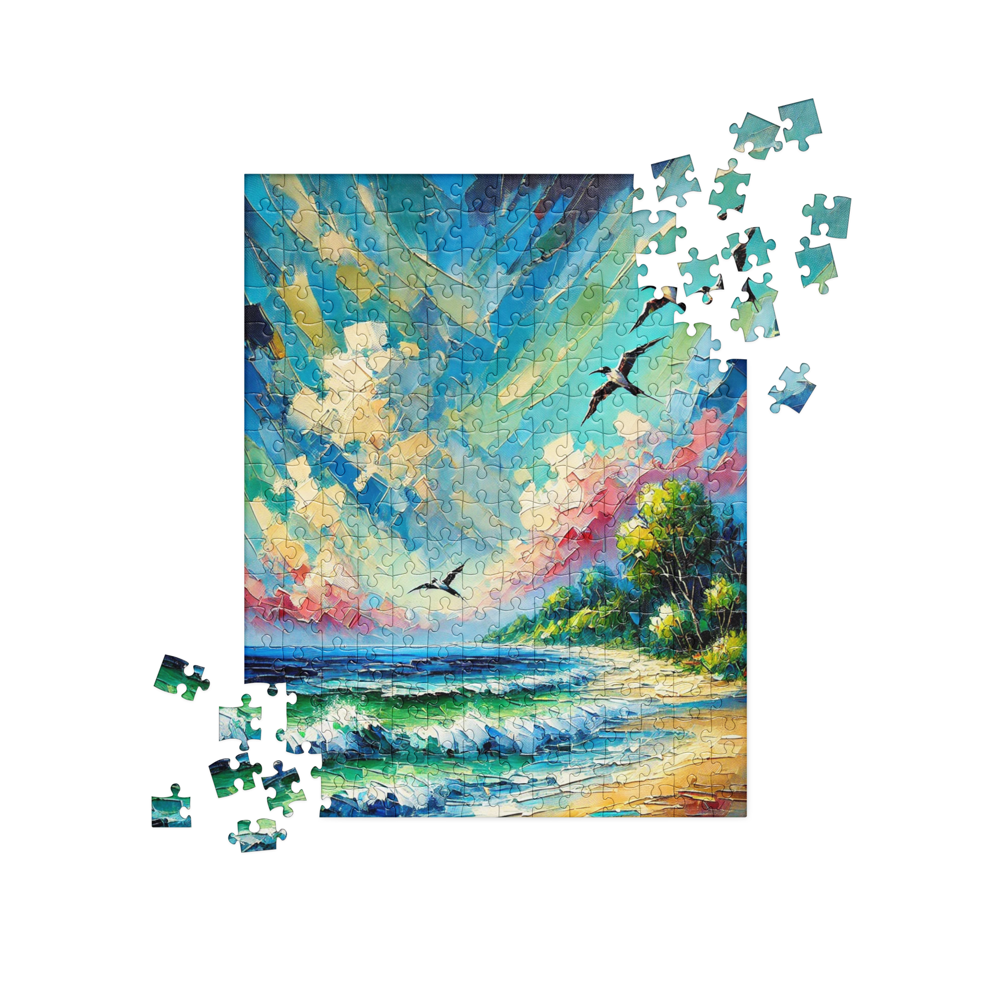 Post Impression Radio Beach Coastal Art Puzzle 252 pieces