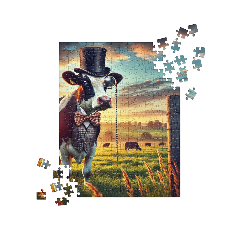 Dandy Cow Quirky Animal Art Puzzle 252 pieces