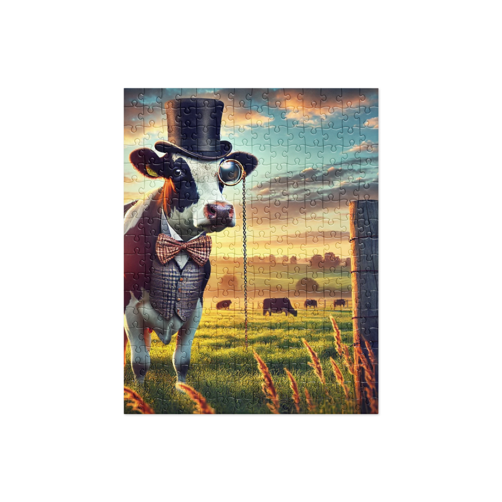 Dandy Cow Quirky Animal Art Puzzle 252 pieces