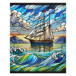 Stained Glass Sailboat Nautical Art Puzzle 520 pieces