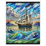 Stained Glass Sailboat Nautical Art Puzzle 520 pieces