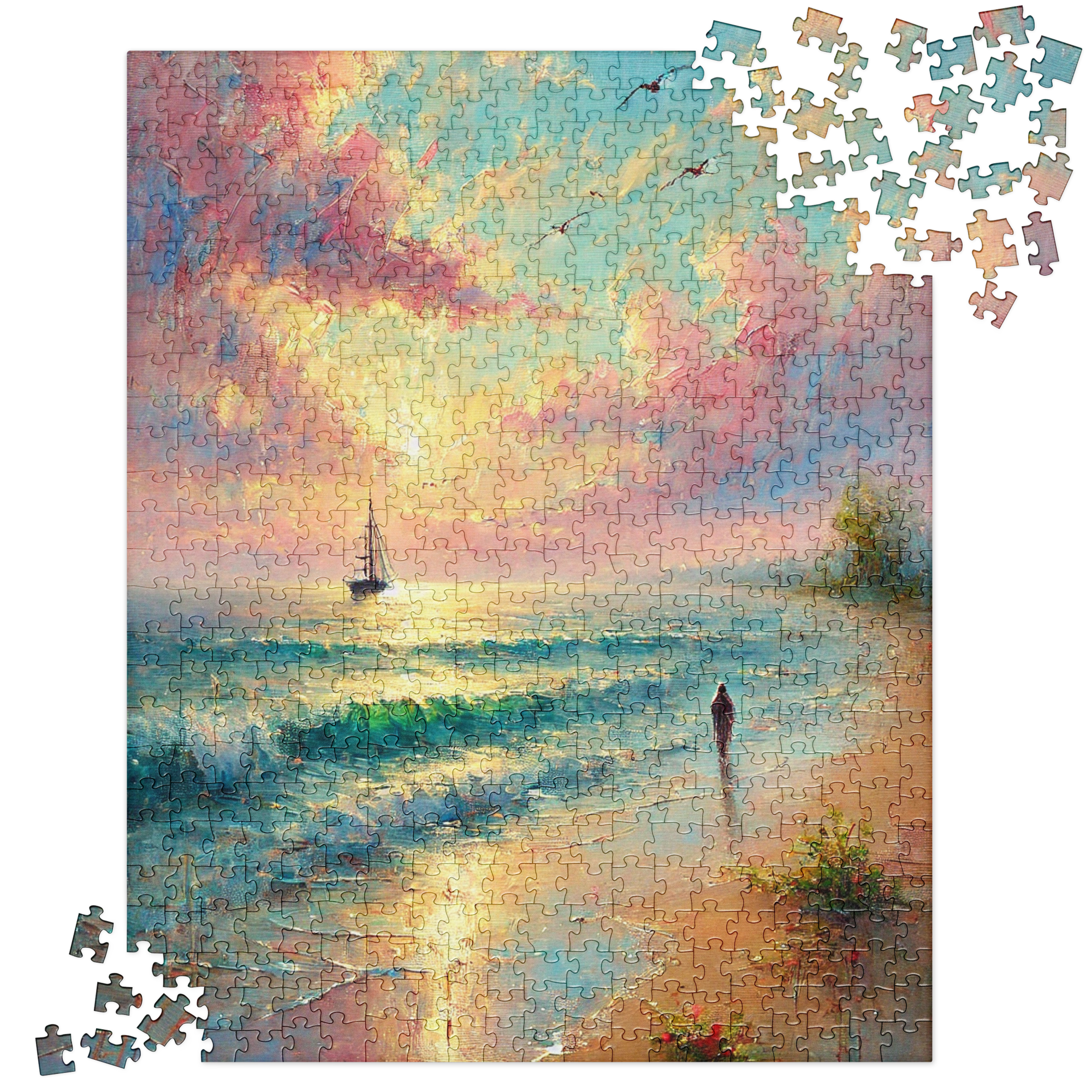 Pink Solitude Impression Serene Nature Puzzle 520 pieces