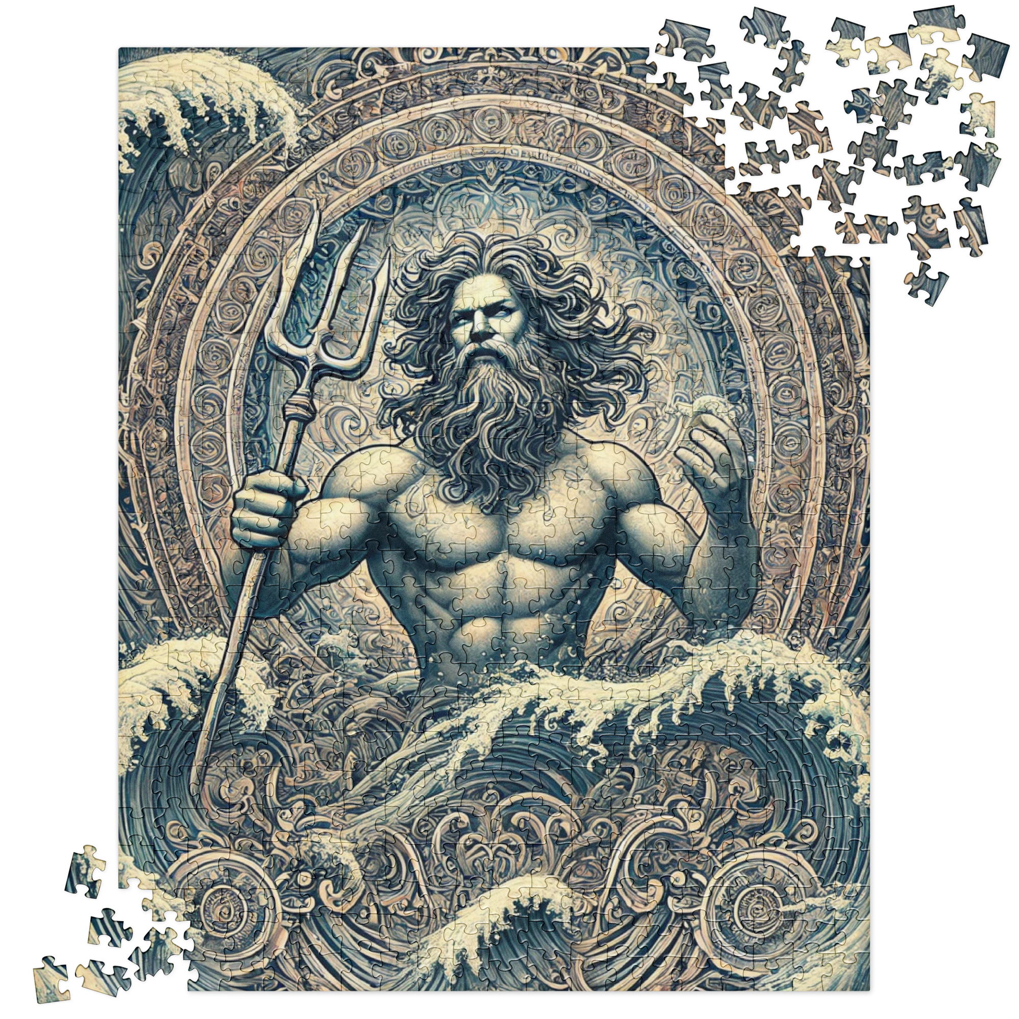 Poseidon Blue Mandalas Mythical Ocean Puzzle 520 pieces