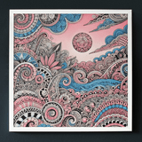 'Pink Sand Beach / Zentangle' Canvas Wall Art