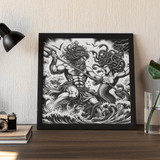 'Poseidon Battling Medusa' Canvas Wall Art