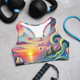 Pink Solitude Surreal Sports Bra