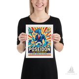 Poseidon for President Sun Framed Poster - Oceanic Wall Art
