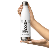 'Be The Light' Lighthouse White Stainless Steel Water Bottle