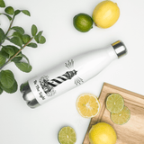 'Be The Light' Lighthouse White Stainless Steel Water Bottle